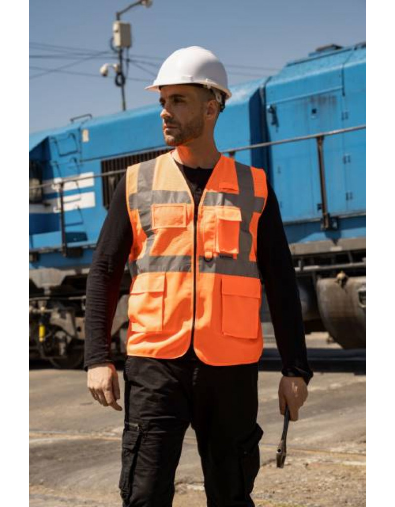 Vestă multifuncțională de înaltă vizibilitate